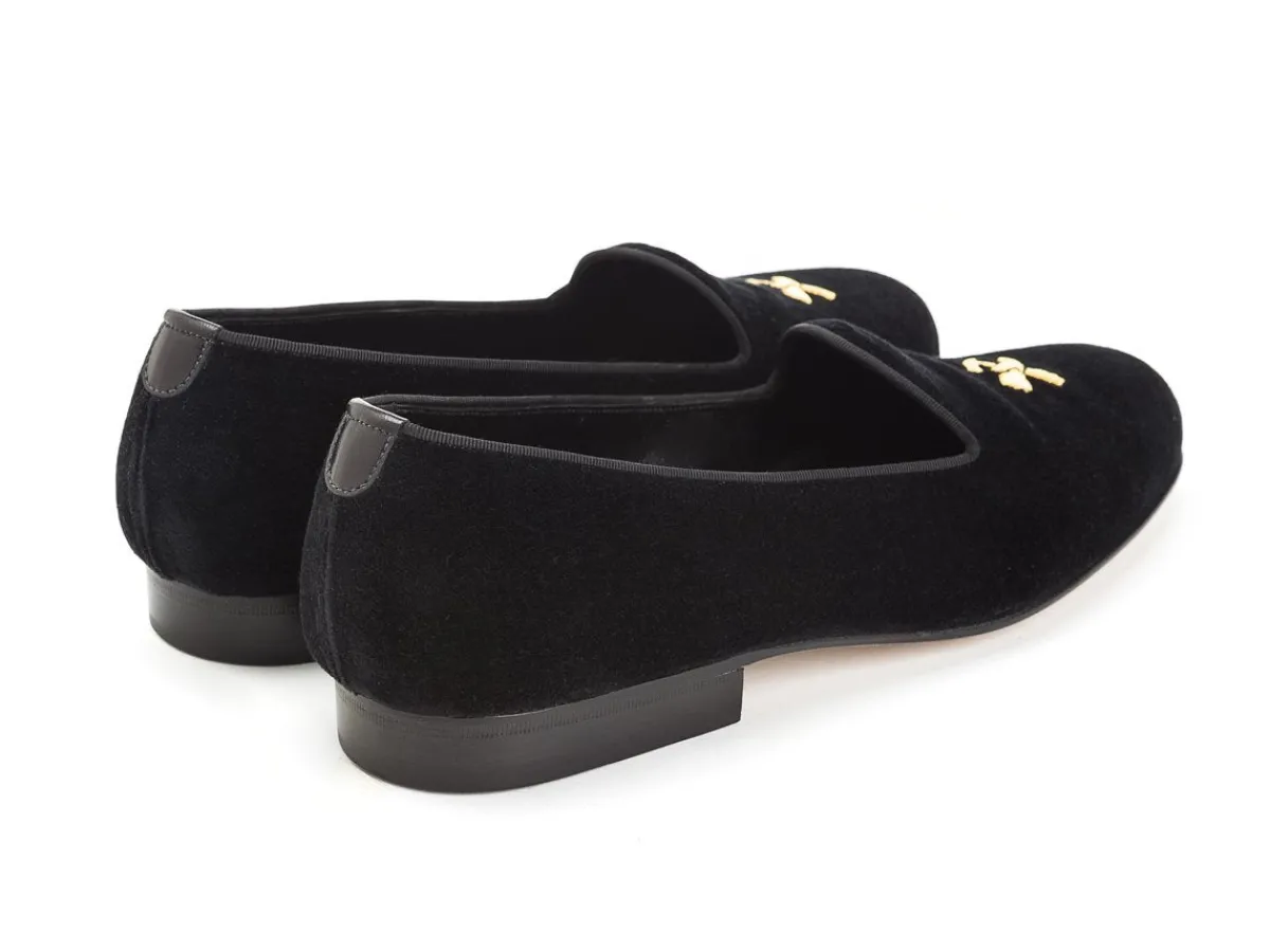 Slippers<Edward Green Albert Double Monk Black Velvet
