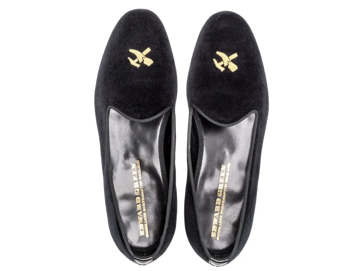 Slippers<Edward Green Albert Double Monk Black Velvet