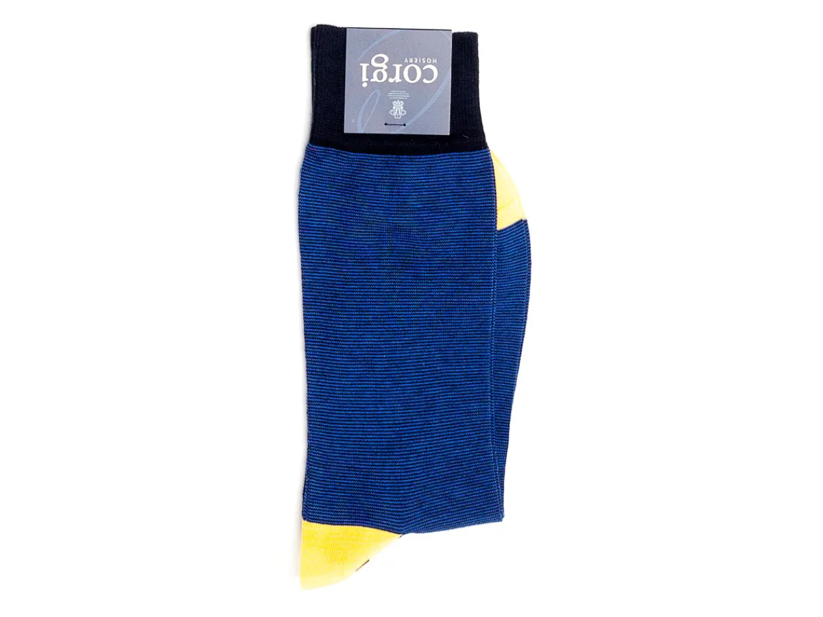 Socks<Corgi Alfred Plain Socks Navy