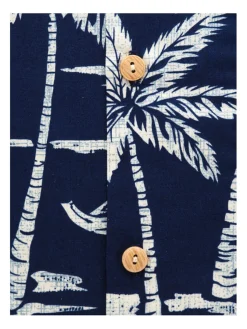 Aloha Shirts<Paradise Found Aloha Shirt Cotton Canoe Navy