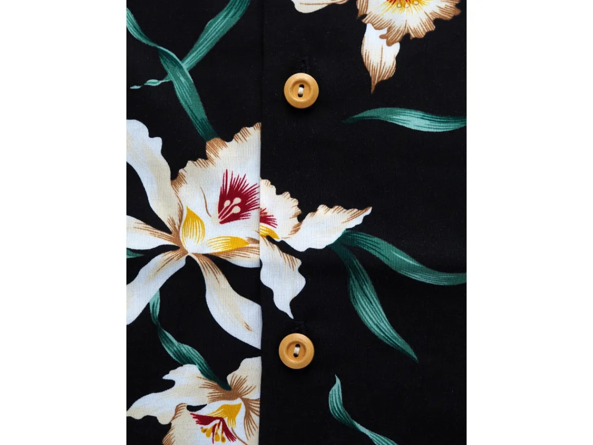 Aloha Shirts<Paradise Found Aloha Shirt Star Orchid Black