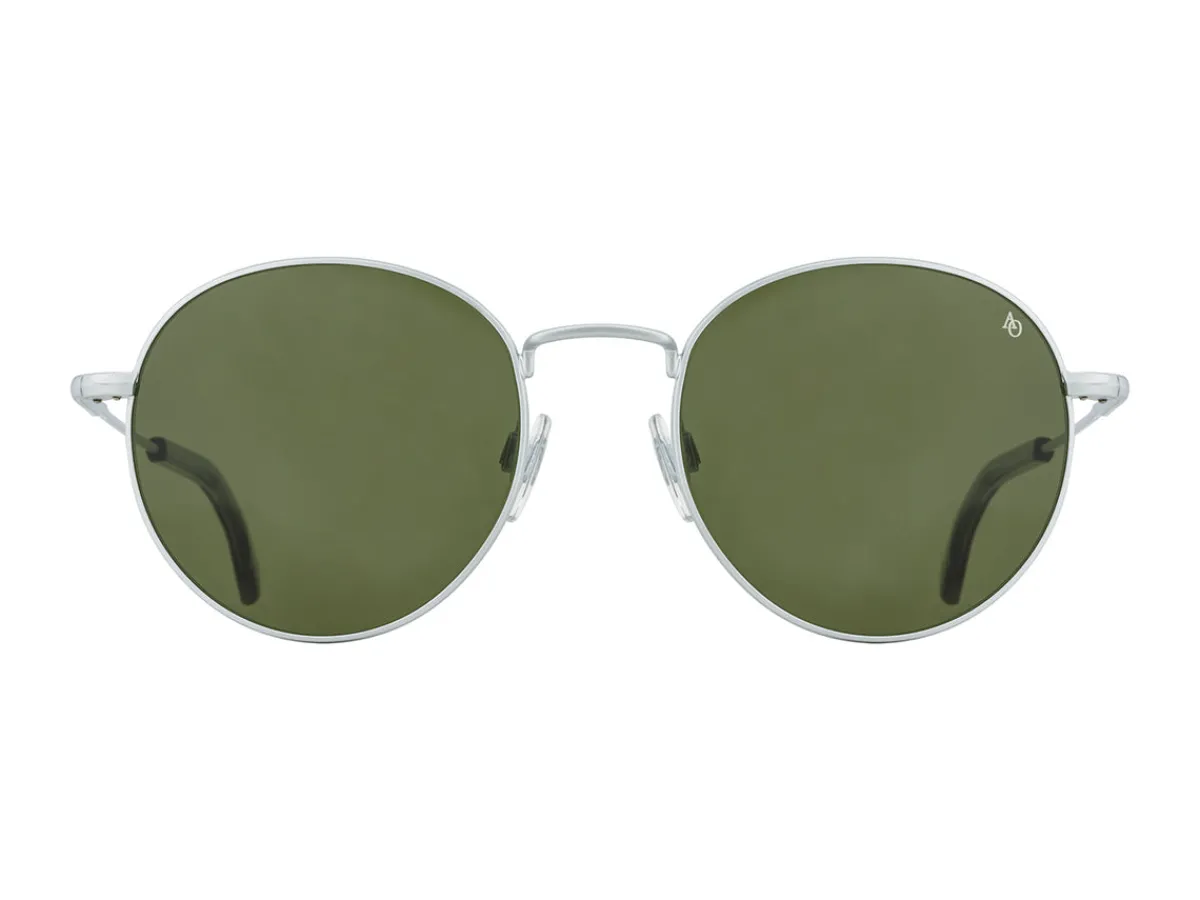 Sunglasses | Eyewear<American Optical AO-1002 Matte Silver Green Nylon Lens