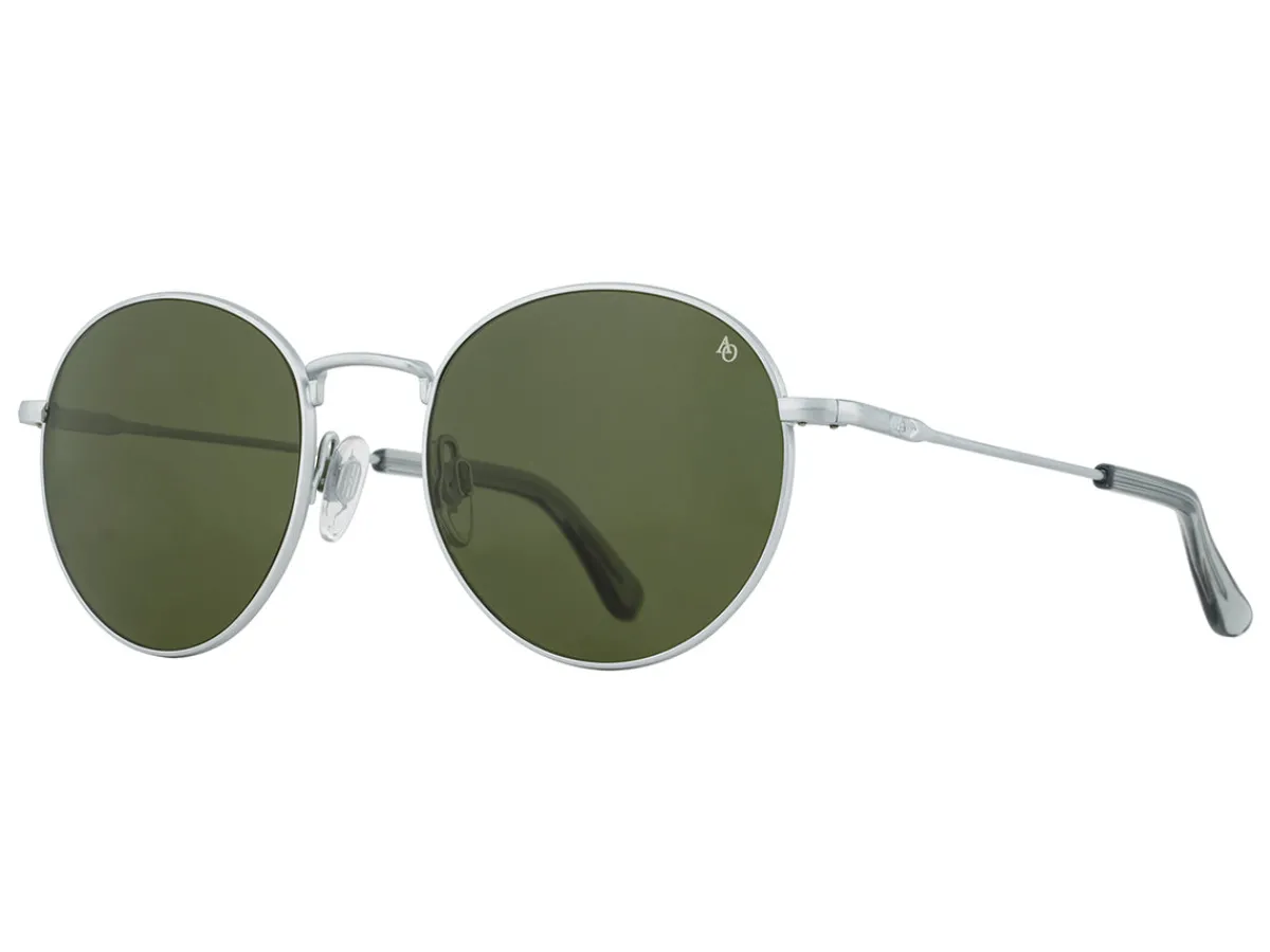 Sunglasses | Eyewear<American Optical AO-1002 Matte Silver Green Nylon Lens Polarised