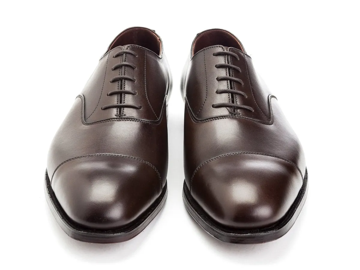 Straight Cap Oxfords | Oxfords<Crockett & Jones Audley Dark Brown Antique Calf