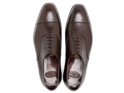 Straight Cap Oxfords | Oxfords<Crockett & Jones Audley Dark Brown Antique Calf
