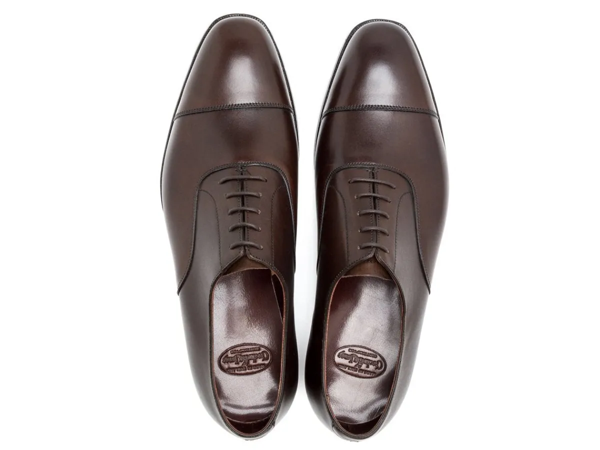 Straight Cap Oxfords | Oxfords<Crockett & Jones Audley Dark Brown Antique Calf