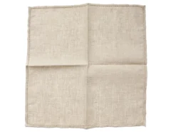 Pocket Squares<Simonnot Godard Beige Pocket Square with Hemstitch Edge