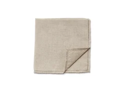 Pocket Squares<Simonnot Godard Beige Pocket Square with Hemstitch Edge