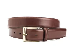 Belts<Crockett & Jones Belt Chestnut Calf Brass Buckle