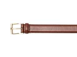 Belts<Crockett & Jones Belt Chestnut Calf Brass Buckle