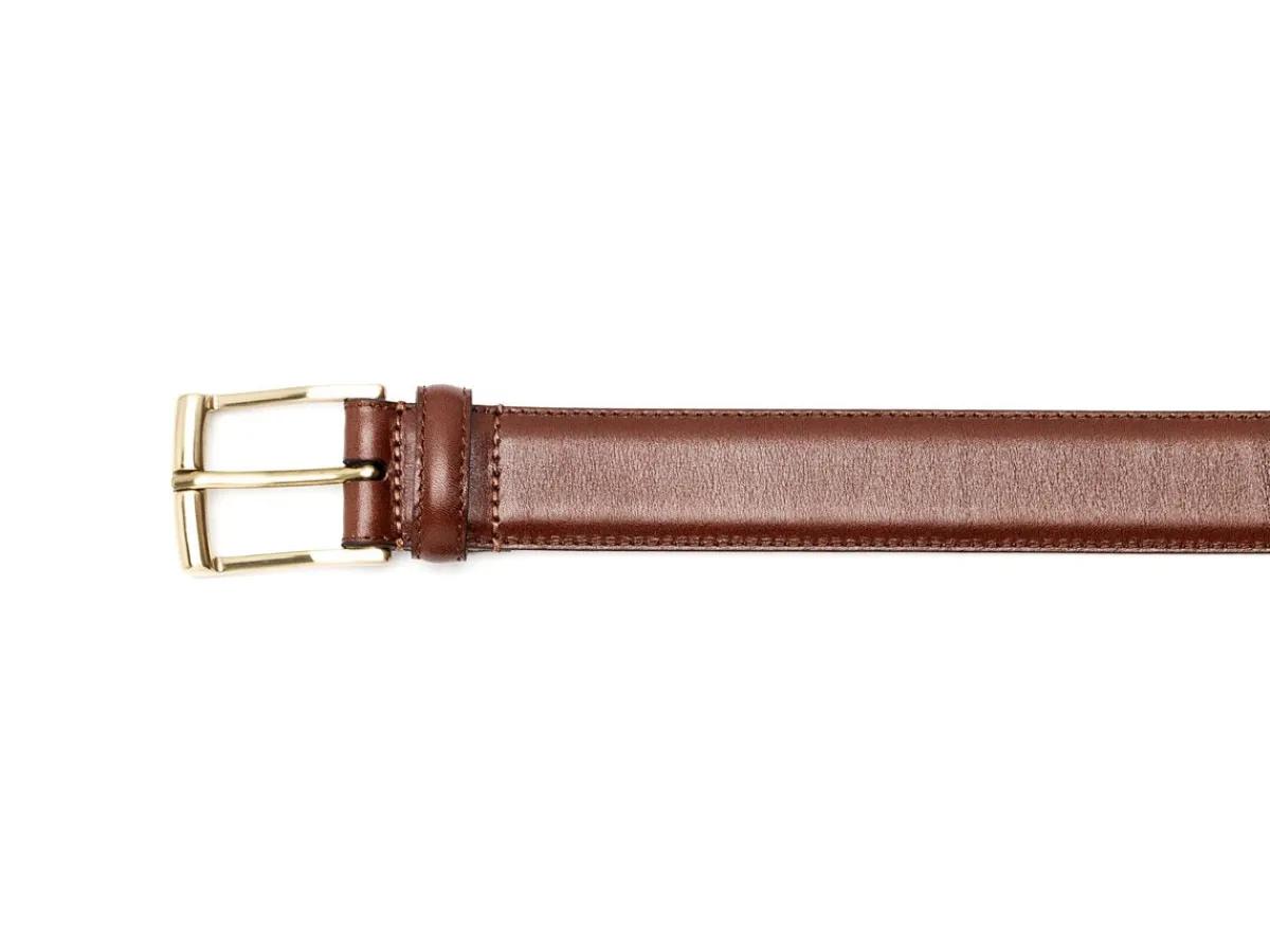 Belts<Crockett & Jones Belt Chestnut Calf Brass Buckle