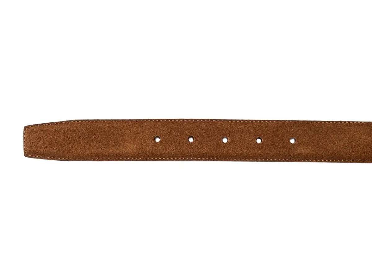 Belts<Crockett & Jones Belt Tobacco Suede Brass Buckle