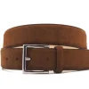 Belts<Crockett & Jones Belt Tobacco Suede Nickel Buckle