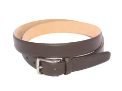 Belts<Simonnot Godard Belt with Nickel Buckle Dark Brown Calf
