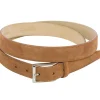 Belts<Simonnot Godard Belt with Nickel Buckle Tobacco Suede