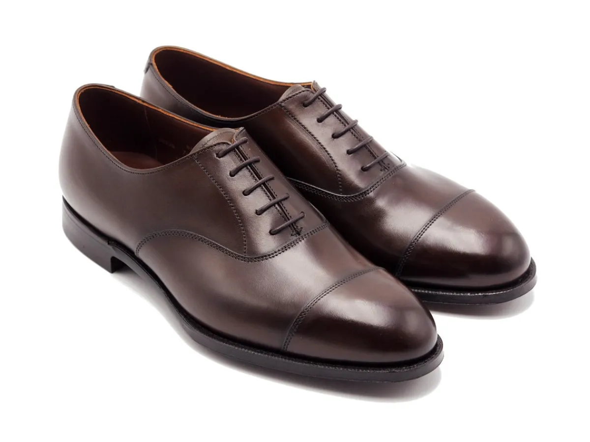 Straight Cap Oxfords | Oxfords<Crockett & Jones Bendigo Dark Brown Antique Calf
