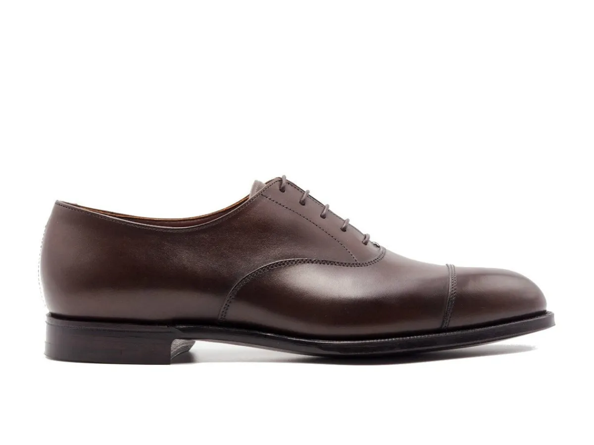 Straight Cap Oxfords | Oxfords<Crockett & Jones Bendigo Dark Brown Antique Calf