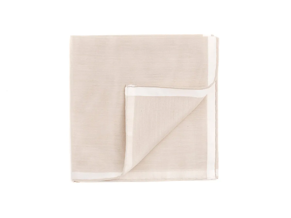 Pocket Squares<Simonnot Godard Bistre-White Amalfi Pocket Square
