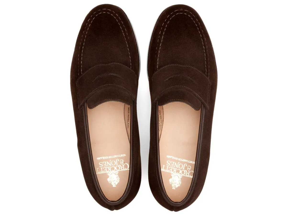 Summer Shoes | Penny Loafers<Crockett & Jones Boston Dark Brown Suede