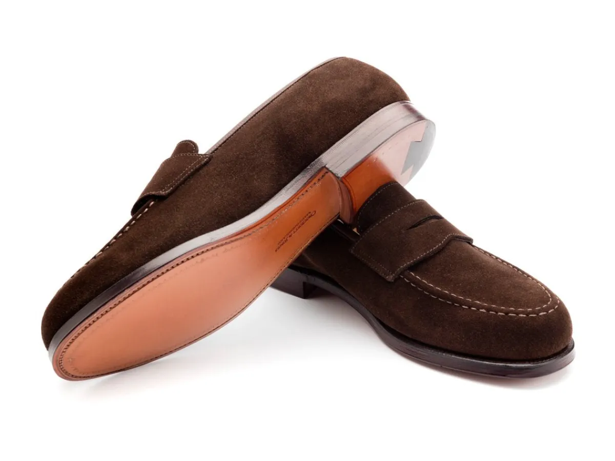 Summer Shoes | Penny Loafers<Crockett & Jones Boston Dark Brown Suede