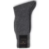 Socks<Bresciani Calf Length 100% Wool Socks Plain Ribbed Grey
