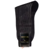 Socks<Bresciani Calf Length Cotton Socks Navy & Grey Contrast Ribbed