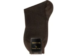 Socks<Bresciani Calf Length Cotton Socks Brown & Black Dogstooth