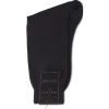 Socks<Bresciani Calf Length Cotton Socks Black with Mocha Spots