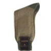 Socks<Bresciani Calf Length Cotton Socks Military Green & Walnut Dogstooth