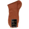Socks<Bresciani Calf Length Cotton Socks Brown