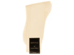 Socks<Bresciani Calf Length Cotton Socks Cream