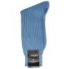 Socks<Bresciani Calf Length Cotton Socks 3-Ply Sky Blue