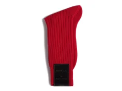 Socks<Bresciani Calf Length Cotton Socks 3-Ply Rosso