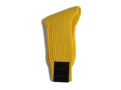 Socks<Bresciani Calf Length Cotton Socks 3-Ply Lemon