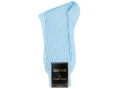 Socks<Bresciani Calf Length Cotton Socks Sky Blue