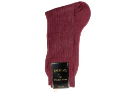 Socks<Bresciani Calf Length Cotton Socks Burgundy