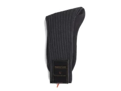 Socks<Bresciani Calf Length Cotton Socks 3-Ply Grey