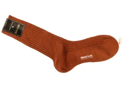 Socks<Bresciani Calf Length Cotton Socks Brown