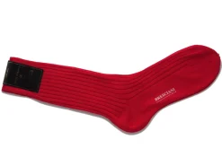 Socks<Bresciani Calf Length Cotton Socks 3-Ply Rosso