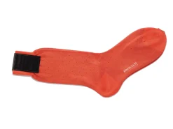 Socks<Bresciani Calf Length Cotton Socks Orange with Red Spots