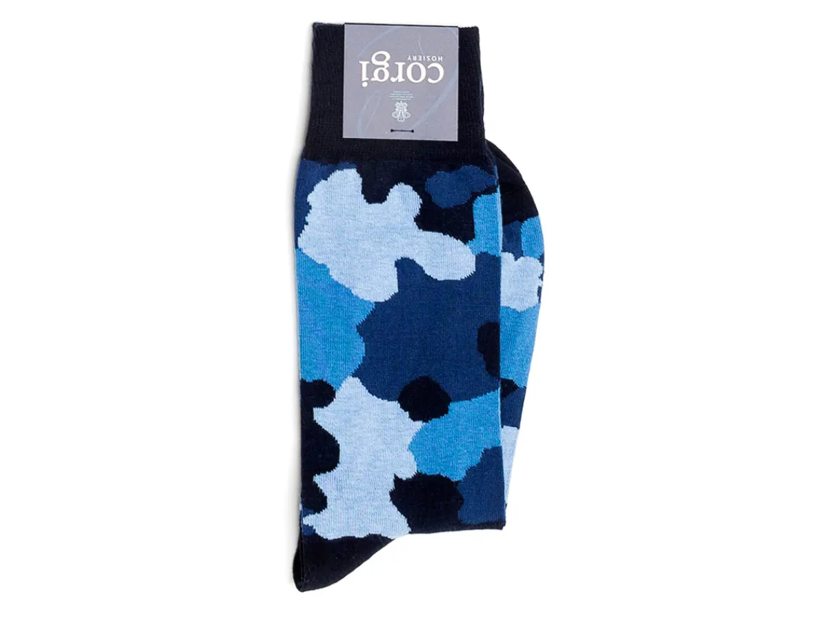 Socks<Corgi Camouflage Socks Black Blue
