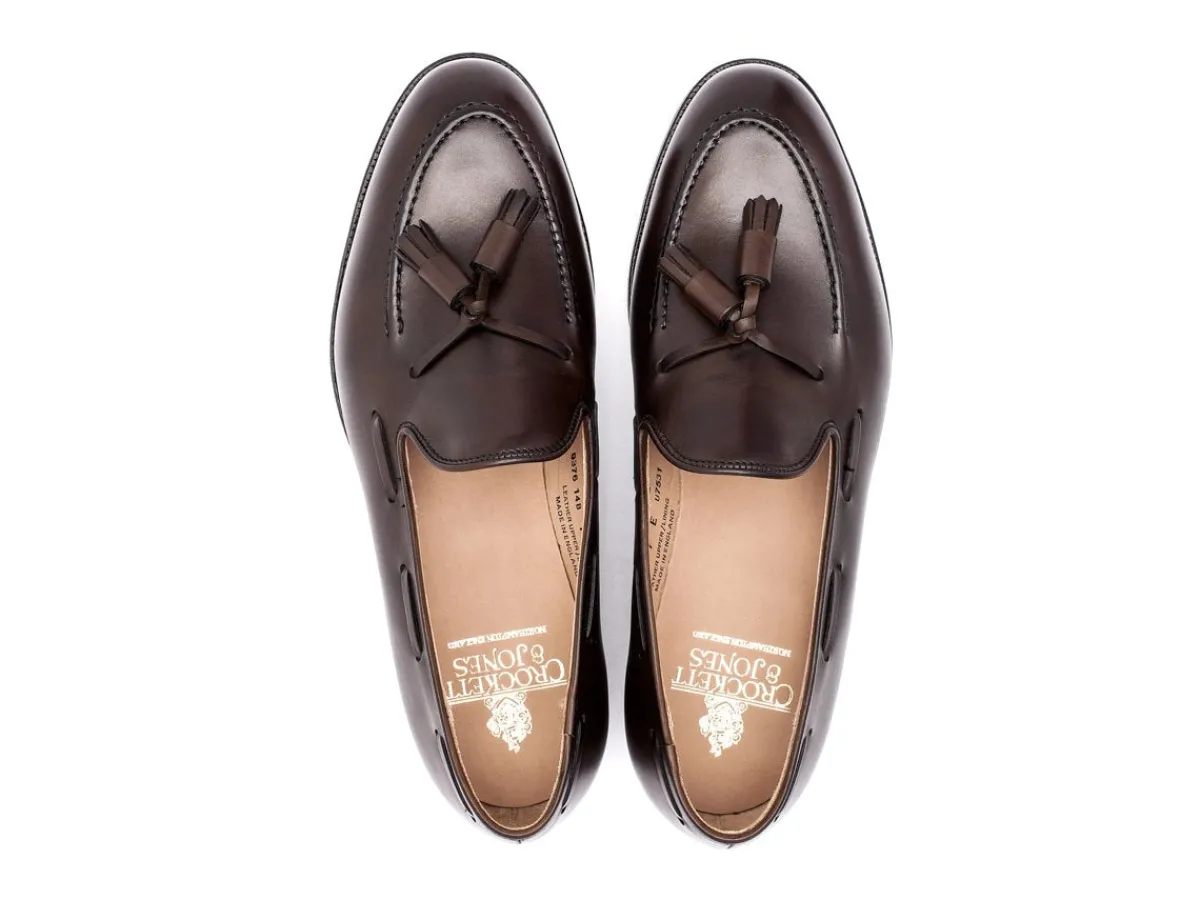 Summer Shoes | Tassel Loafers<Crockett & Jones Cavendish Dark Brown Burnished Calf