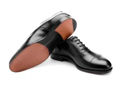 Straight Cap Oxfords | Oxfords<Edward Green Chelsea 202 Black Calf D-width