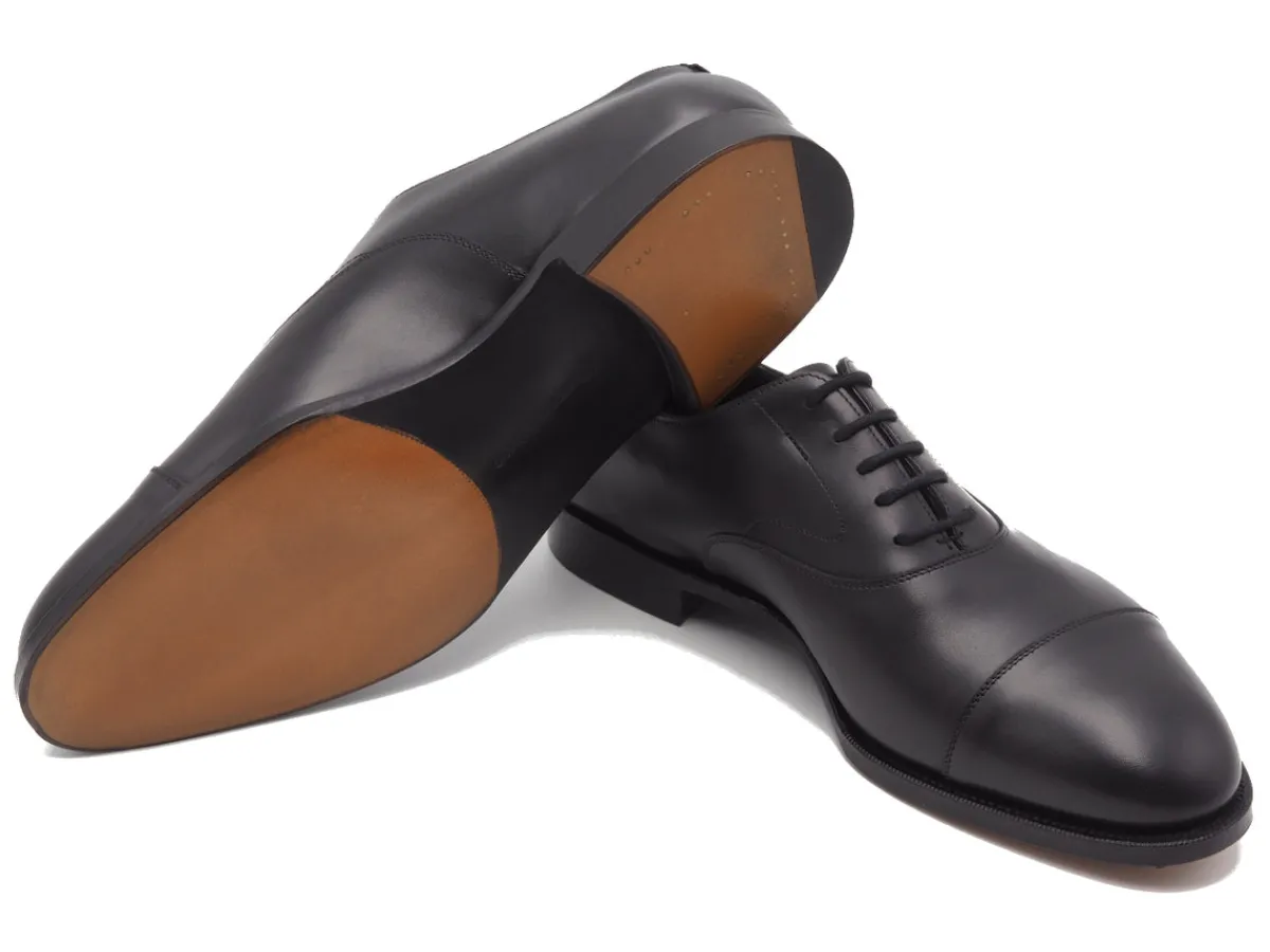 Straight Cap Oxfords | Oxfords<Edward Green Chelsea 202 Black Calf E-width