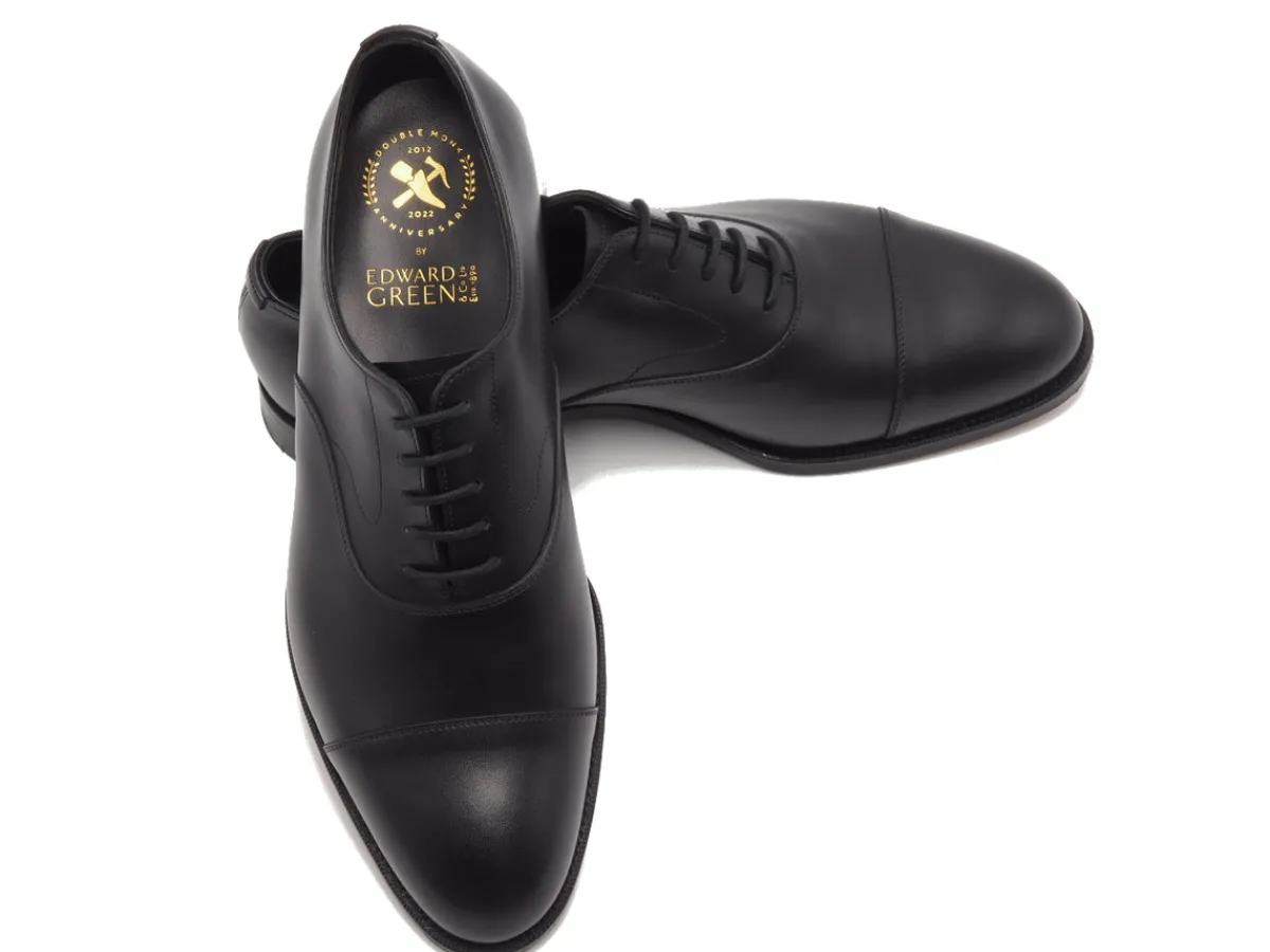 Straight Cap Oxfords | Oxfords<Edward Green Chelsea 202 Black Calf E-width