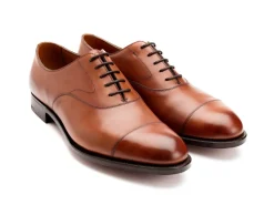 Straight Cap Oxfords | Oxfords<Edward Green Chelsea 202 Chestnut Antique Calf