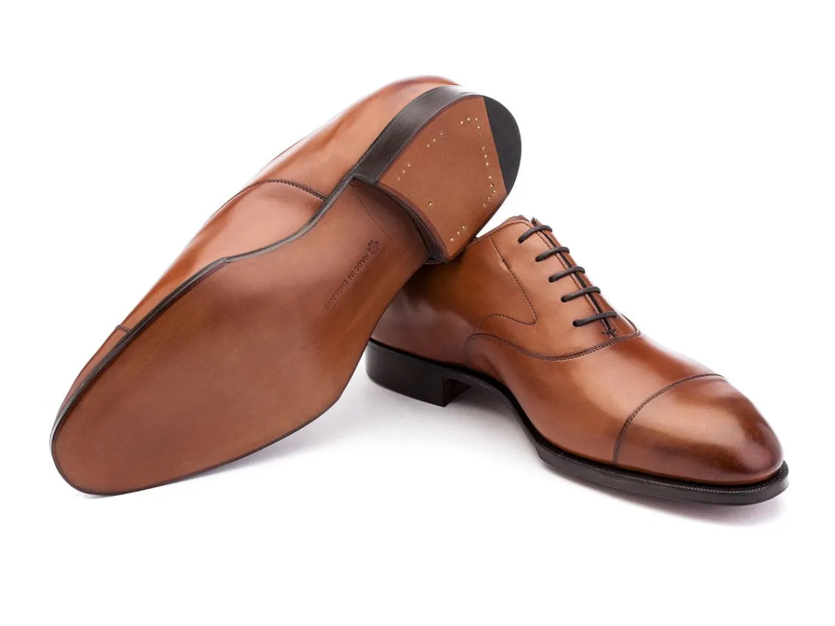 Wide Fitting | Straight Cap Oxfords<Edward Green Chelsea Chestnut Antique Calf F-width