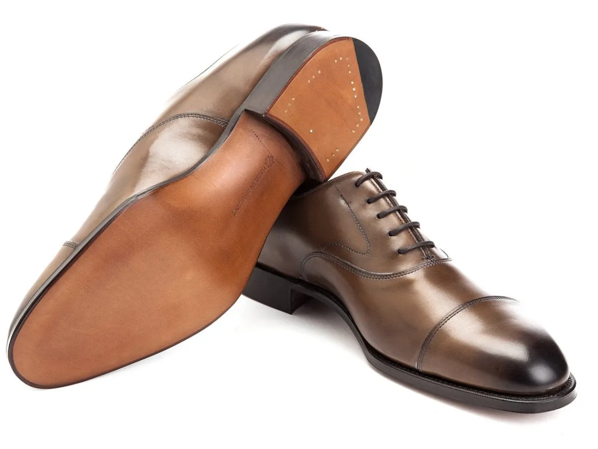 Straight Cap Oxfords | Oxfords<Edward Green Chelsea Dark Oak Antique Calf
