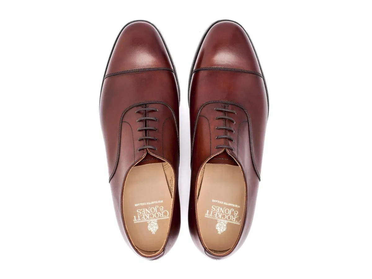 Wide Fitting | Straight Cap Oxfords<Crockett & Jones Connaught Chestnut Burnished Calf F-width