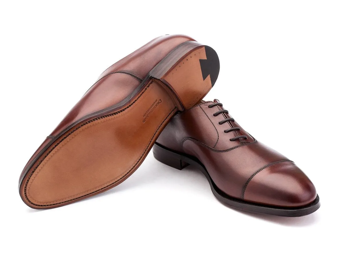 Straight Cap Oxfords | Oxfords<Crockett & Jones Connaught Chestnut Burnished Calf